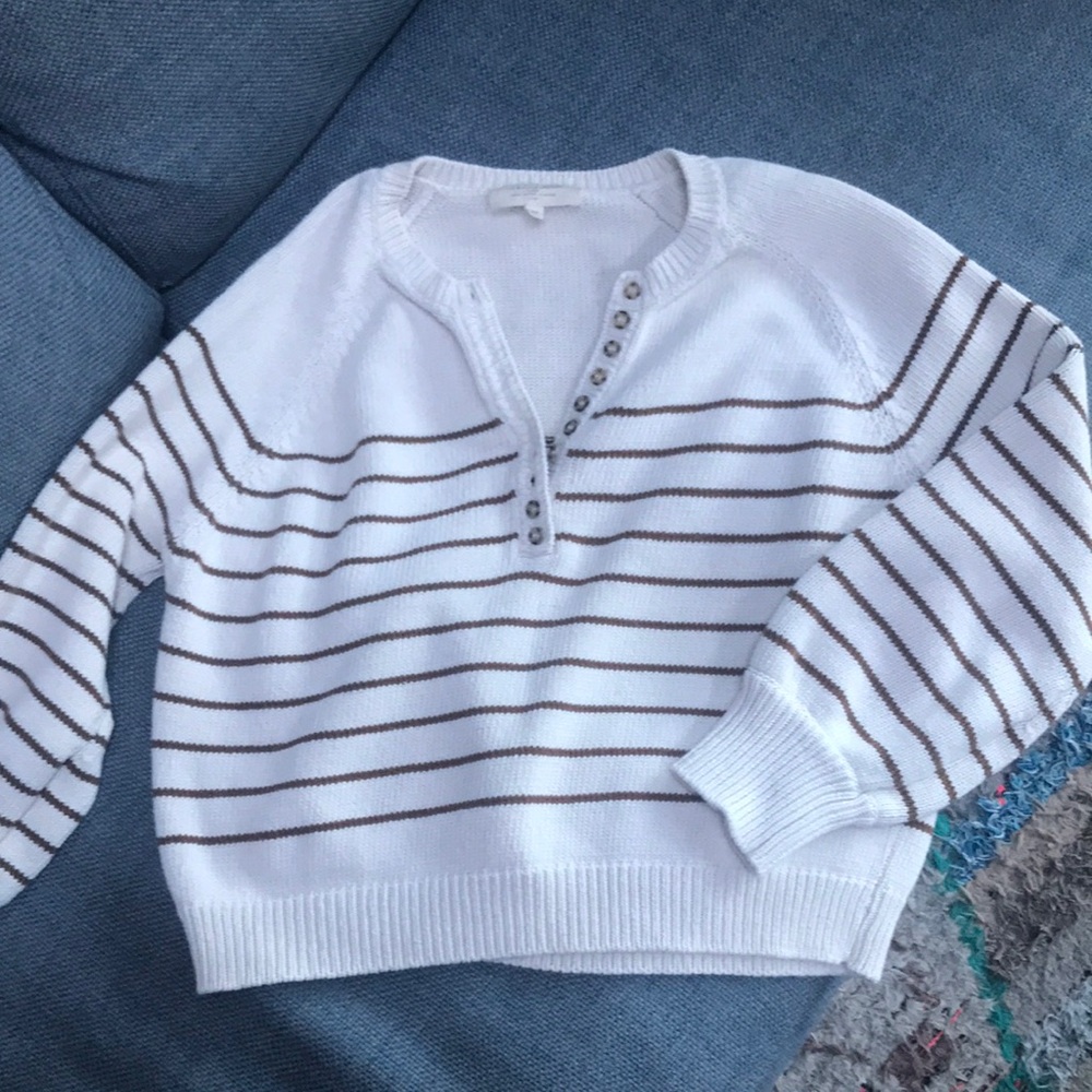 Sezanne striped sweater with buttons XS